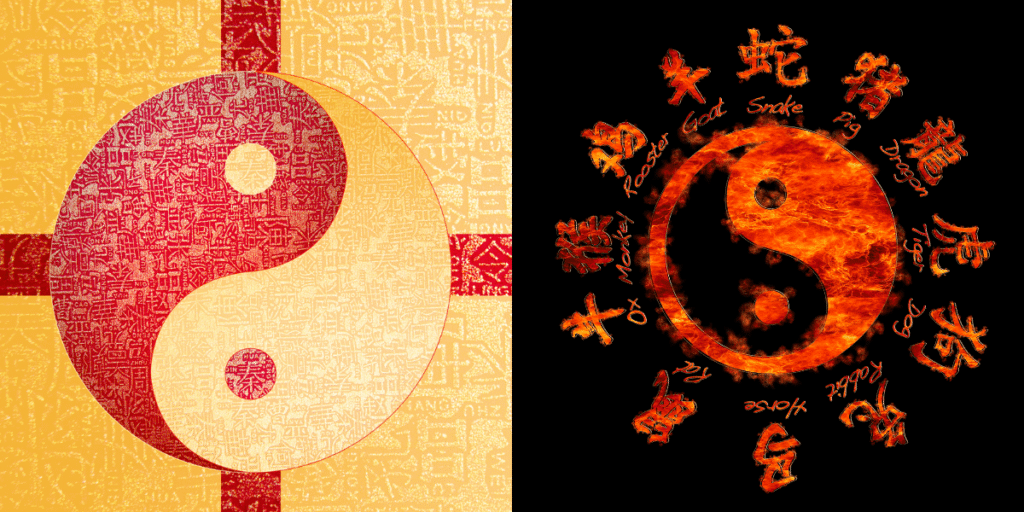 9 dragons tea-chinese zodiac animal signs yin yang sign