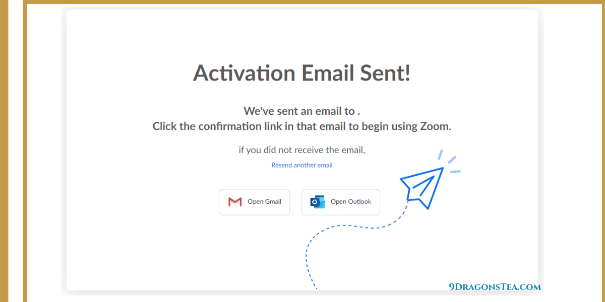 how to host a virtual tea party-Zoom-activation email sent
