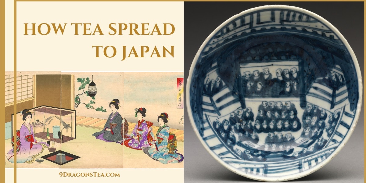 how tea spread from china to japan-tea ceremony-a plate with tang dynasty buddhist monks