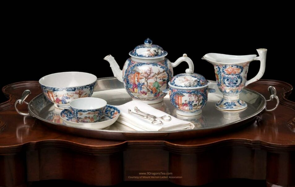 historical image How Tea Came To America george washington tea set teapot tea cups